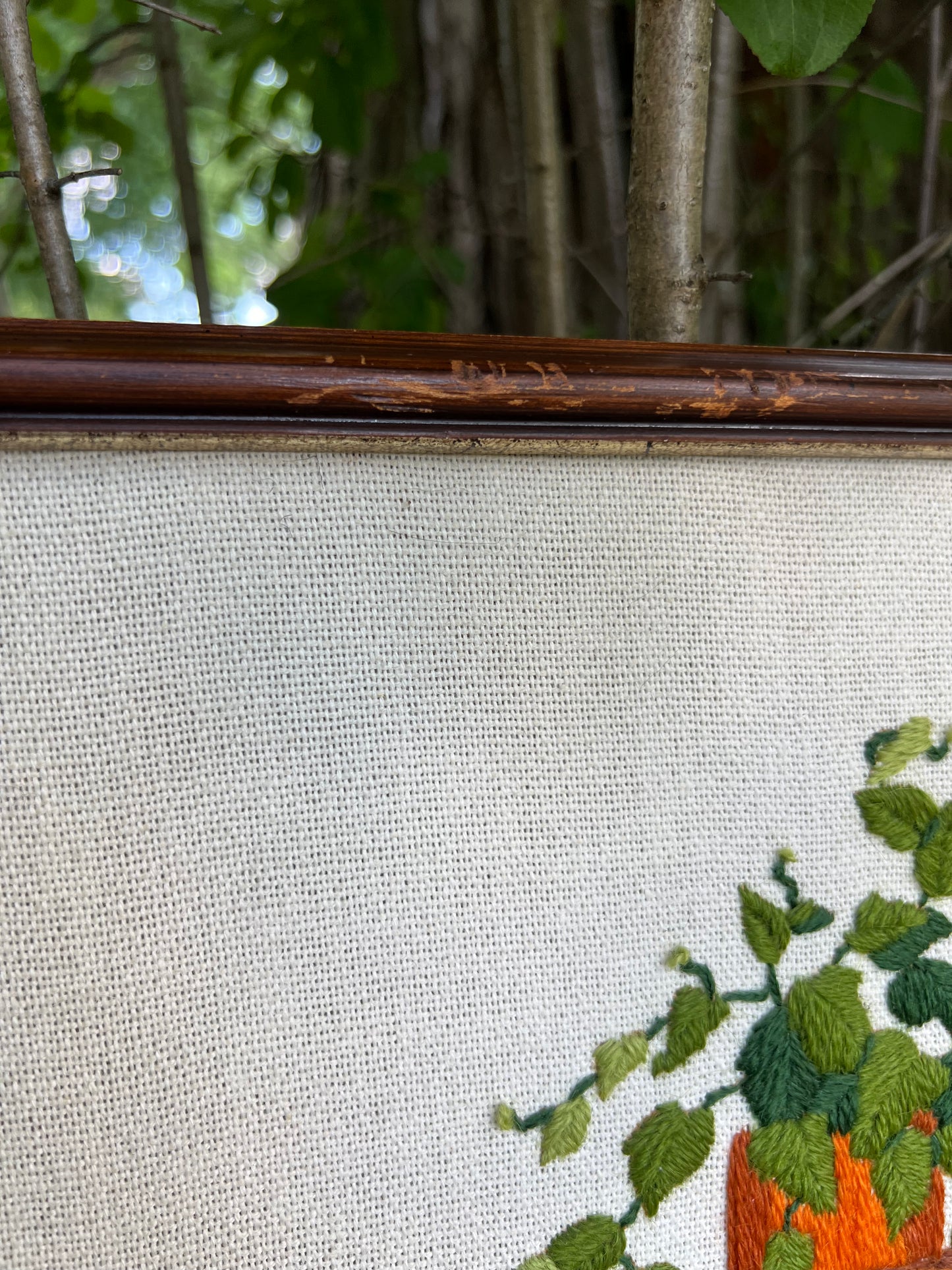 Vintage Crewel: Spiral Ladder Plant Stand