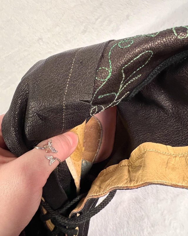 RARE Authentic Vintage 1960s Embroidered Suede Go-Go Lace-up Boots