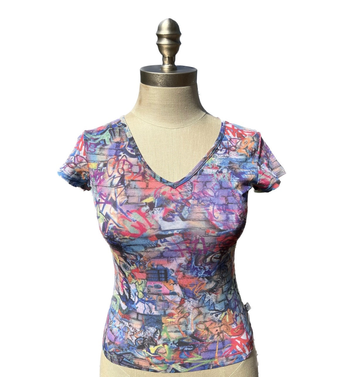 Y2K XOXO Jeans Mesh Patterned T-Shirt