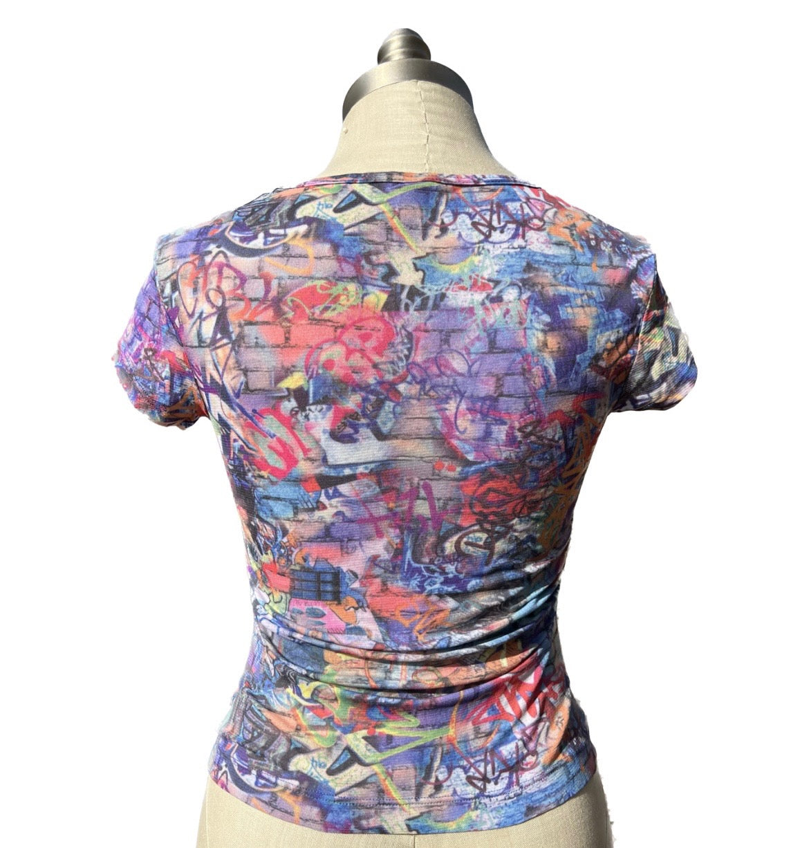 Y2K XOXO Jeans Mesh Patterned T-Shirt