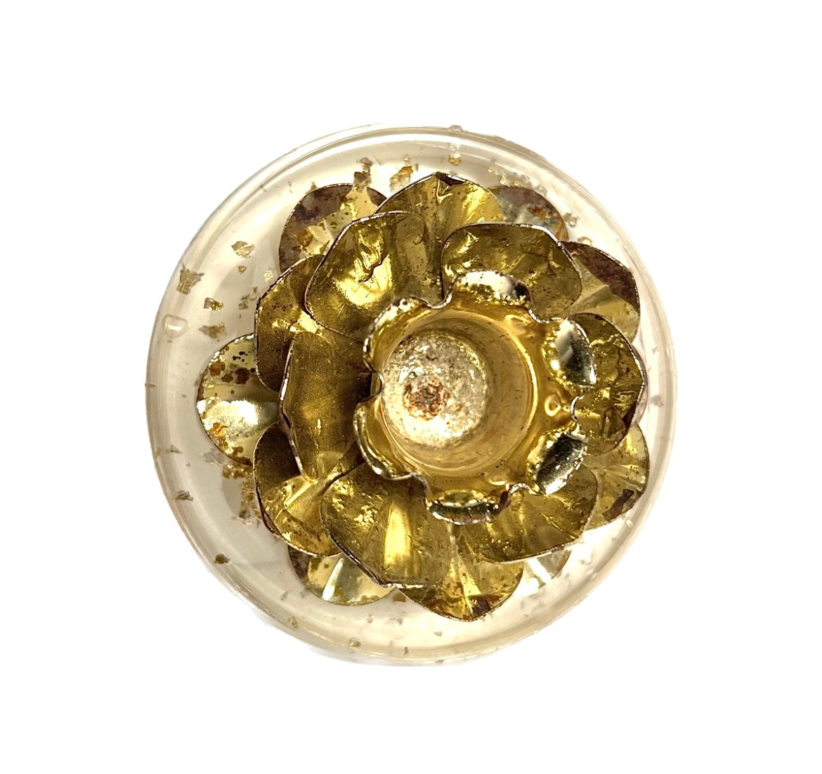 Set of Vintage Lucite Metal Flower Candle Holders
