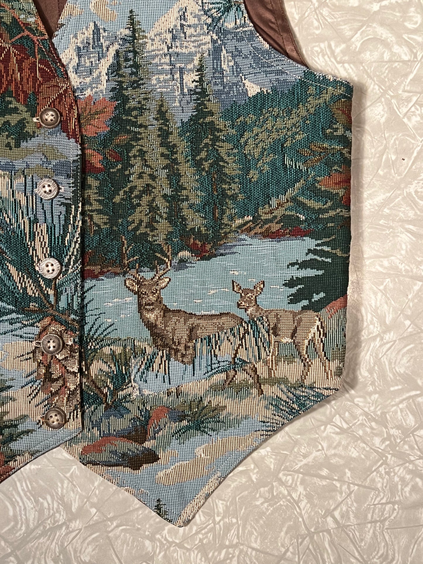 Vintage Lizsport Petite Wilderness Tapestry Vest