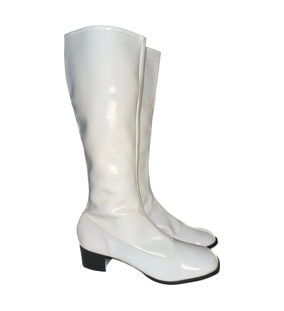 Vintage Patent White Go-Go Boots