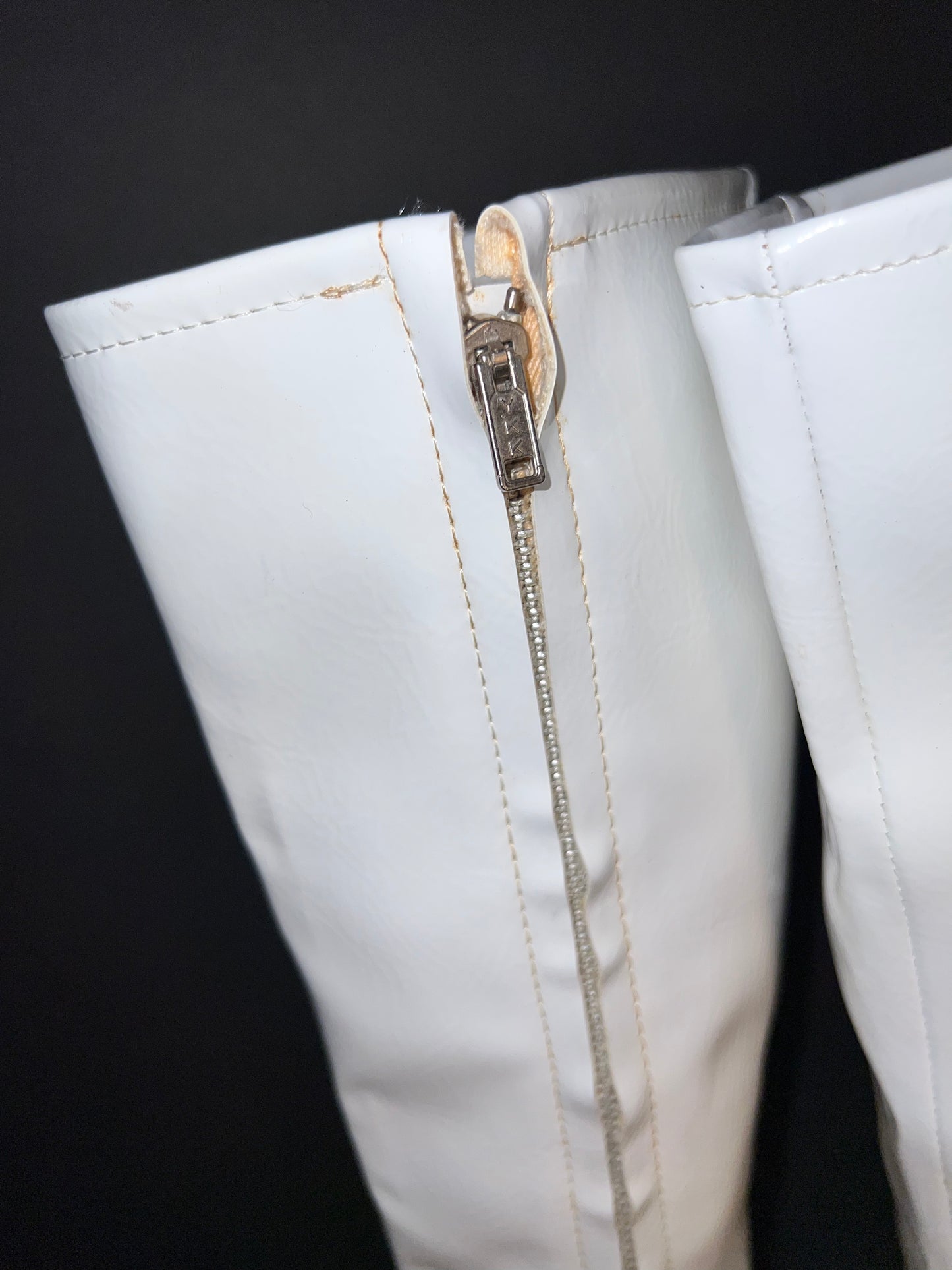 Vintage Patent White Go-Go Boots
