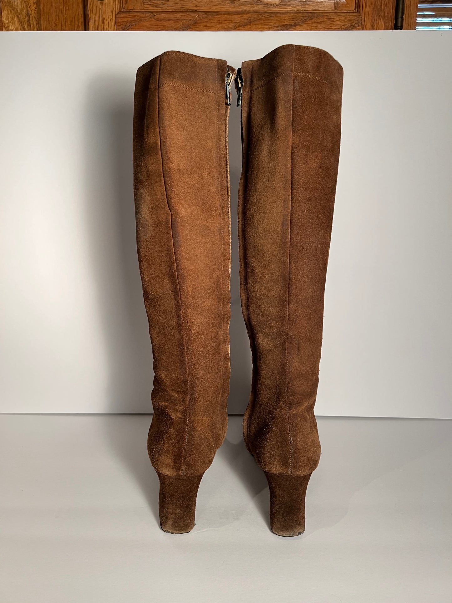 Vintage Brown Suede Lace-Up Go-Go Boots