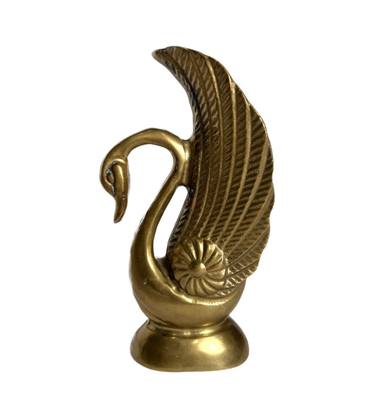 Vintage Brass Swan Vase