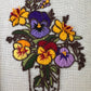 Vintage Crewel: Pansy Bouquet in Glass Jar