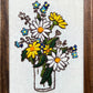 Vintage Crewel: Bouquet of Daisies in Glass Jar