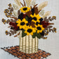 Vintage Crewel: Basket of Yellow Flowers