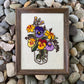 Vintage Crewel: Pansy Bouquet in Glass Jar