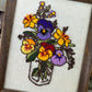 Vintage Crewel: Pansy Bouquet in Glass Jar