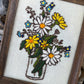 Vintage Crewel: Bouquet of Daisies in Glass Jar