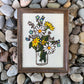 Vintage Crewel: Bouquet of Daisies in Glass Jar