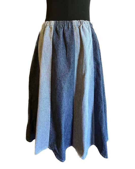 Vintage Multi-Wash Denim Skirt