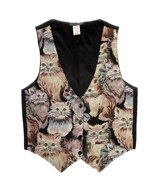 Vintage Saddle River Sportswear Cat Tapestry Vest