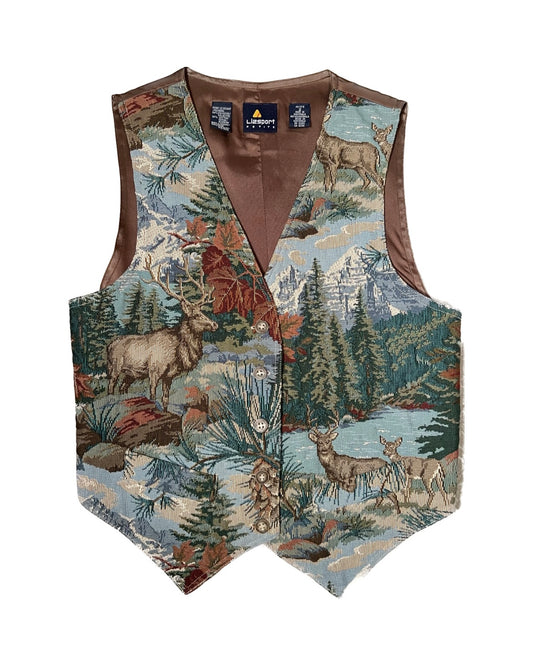 Vintage Lizsport Petite Wilderness Tapestry Vest