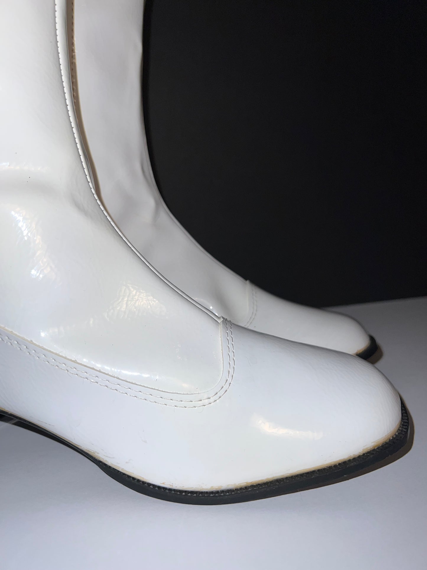 Vintage Patent White Go-Go Boots